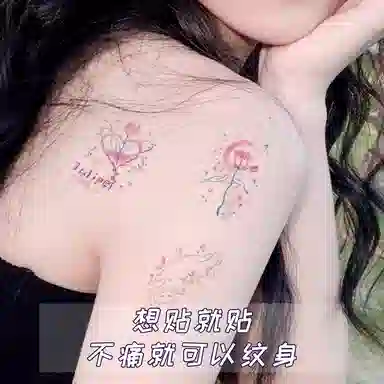 妮丽雅  彩色多巴胺纹身贴 锁骨彩绘 个性小图案