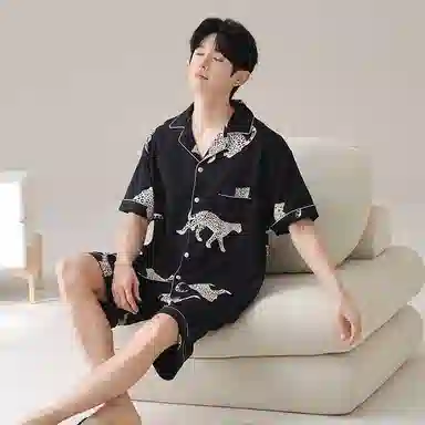 侘町 休闲舒适简约睡衣套装 男款