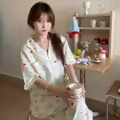 侘町 可爱清新柔软透气亲肤睡衣套装 女款