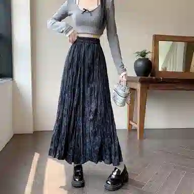 莫代尔 时尚晕染复古休闲长裙 女款