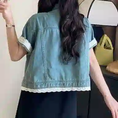 莫代尔 通勤时尚翻领短袖衬衫 女款