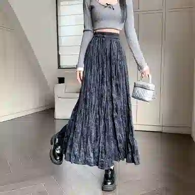 莫代尔 时尚晕染复古休闲长裙 女款