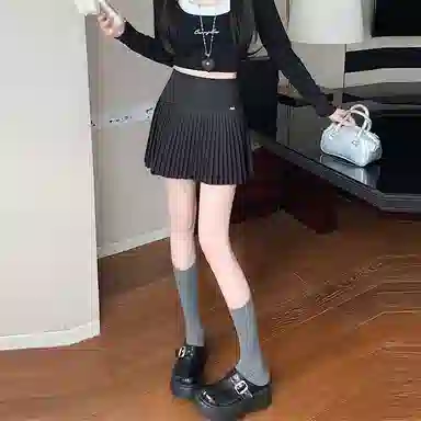 莫代尔 港味高腰防走光休闲短裙 女款