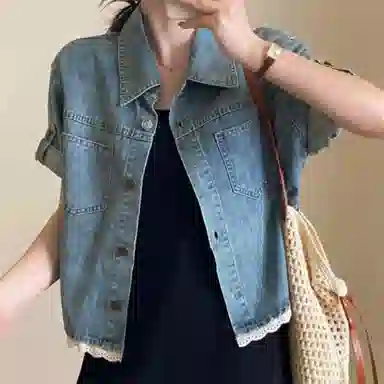 莫代尔 通勤时尚翻领短袖衬衫 女款