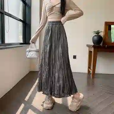 莫代尔 时尚晕染复古休闲长裙 女款