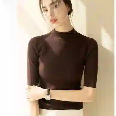 莫代尔 半高领简约百搭毛衣 女款