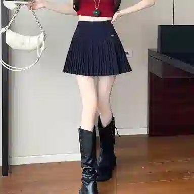 莫代尔 港味高腰防走光休闲短裙 女款