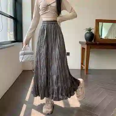 莫代尔 时尚晕染复古休闲长裙 女款