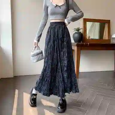 莫代尔 时尚晕染复古休闲长裙 女款