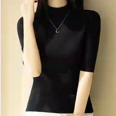 莫代尔 半高领简约百搭毛衣 女款