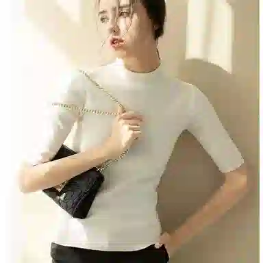 莫代尔 半高领简约百搭毛衣 女款