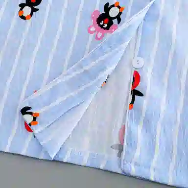 细舍 带胸垫长袖长裤可爱甜美家居服睡衣套装 女款 蓝色