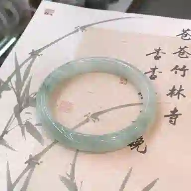 吉瑶 赠古法镯 精品 国风国潮 中式 青山远黛 古风 汉服 绿水青山  民族风  平安 天山翠 手镯 女款