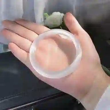 吉瑶 新中式 白月光 一步一响 国潮风古风清冷感 马达加斯加透亮玉镯 小清新 高品质 民族风 温柔精美 中式高级 水晶 手镯 女款