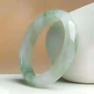 吉瑶 新中式一步一响古典贵妃镯 国潮国风青山黛 复古高级感 小众显白温婉气质 天山翠 玉石手镯 女款