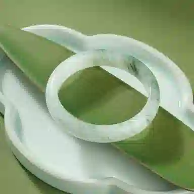 【玉手镯送人】 吉瑶 青山黛翠玉 贵妃平安镯 天然飘花 雪翠 新中式经典国风 汉服旗袍玉镯女生 清冷优雅 高级感  天山翠 手镯 女款