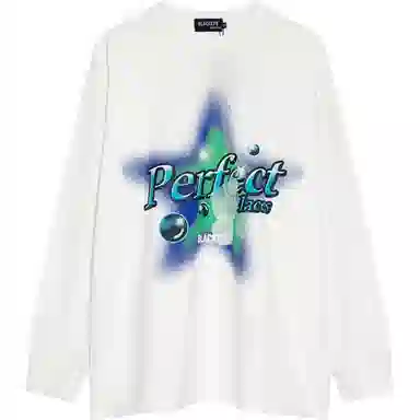 Deng Da Miao Star Print Oversize Long Sleeve Tee