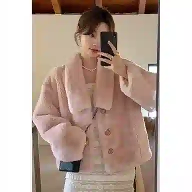 邓大喵 清新优雅百搭气质长袖皮草 女款