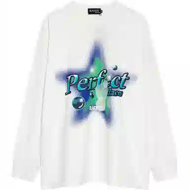 Deng Da Miao Star Print Oversize Long Sleeve Tee