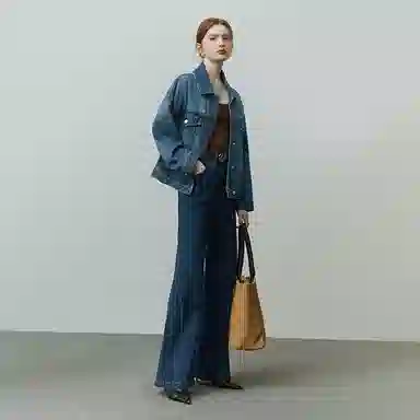 邓大喵 时尚气质春秋季时髦廓形百搭显瘦夹克潮流上衣牛仔外套 女款