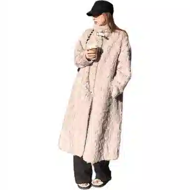 邓大喵 韩系冬季立领羊羔毛外套女长款加厚环保女皮草 女款