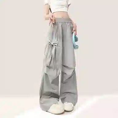 邓大喵 蝴蝶结通勤简约工装裤 女款