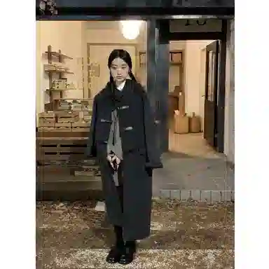邓大喵 灰色呢子外套女秋冬毛呢高级感超好看百搭小个子中长款穿搭大衣 女款