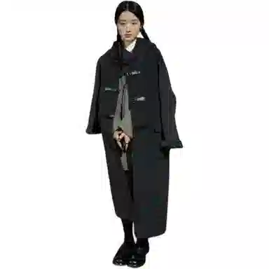 邓大喵 灰色呢子外套女秋冬毛呢高级感超好看百搭小个子中长款穿搭大衣 女款