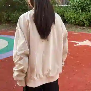 邓大喵 初秋灯芯绒拼接外套女春秋美式复古设计感宽松休闲夹克上衣棒球服 女款