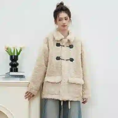 邓大喵 时尚舒适休闲百搭绒感外套 女款