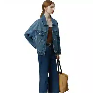 邓大喵 时尚气质春秋季时髦廓形百搭显瘦夹克潮流上衣牛仔外套 女款