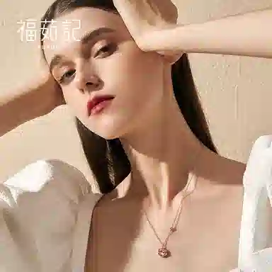 福茹记 粉嘟嘟 可爱猫爪粉色萌猫咪招财猫治愈系小动物饰品 精致氛围感百搭#好运 粉水晶 项链 女款