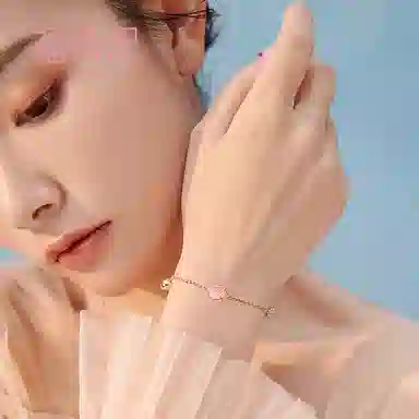 福茹记 粉嘟嘟 可爱猫爪粉色萌猫咪招财猫治愈系小动物饰品 精致氛围感百搭#好运 粉水晶 项链 女款