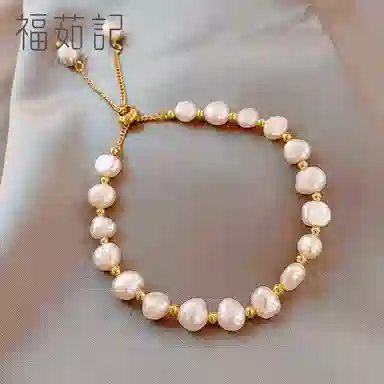 福茹记 巴洛克圣曲 不规则 小众个性经典时尚复古精致 抽拉款可调节 合金 手链 女款