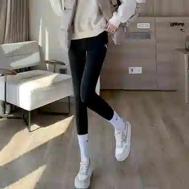 惟熙 休闲高腰修身九分打底裤 女款 黑色