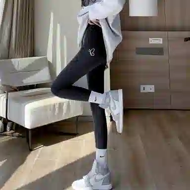 惟熙 休闲高腰修身九分打底裤 女款 黑色