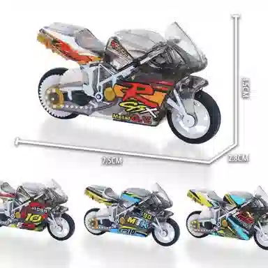 馨枕居 一路火花带闪电火石摩托车惯性迷你回力机车 创意玩具