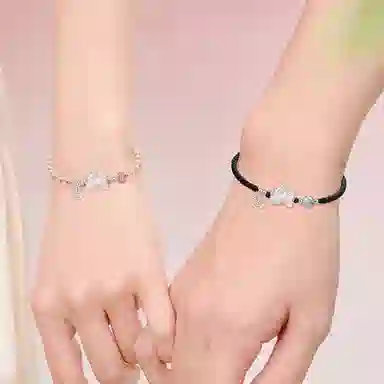 饰福瑞 招财貔貅 手工编绳黑绳 国潮新中式 吞金兽萌宝招财转运 天生一对 编织绳 手链 男女同款情侣款