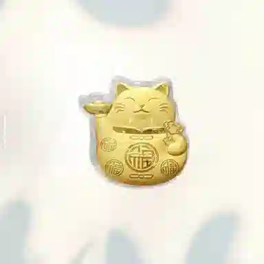 饰福瑞 招财猫 招财纳福吉祥如意可爱小猫摆件 复古猫咪钥匙扣 手机 包包挂饰收藏纪念#好运 金 挂件 男女同款情侣款