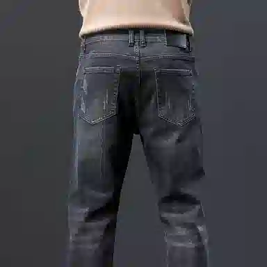 恒源祥 男士舒适长裤设计感牛仔裤 男款