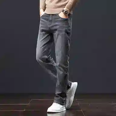 恒源祥 男士舒适长裤设计感牛仔裤 男款