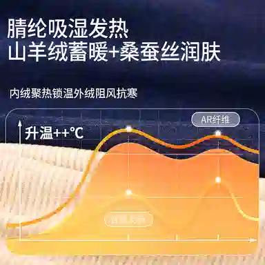 莫代尔 加绒加厚无痕打底长裤保暖裤 男款