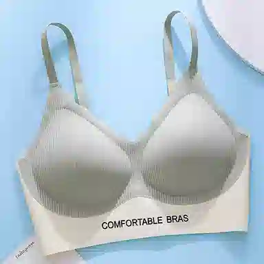 莫代尔 薄款防下垂无痕收副乳聚拢半固定杯美背文胸 女款