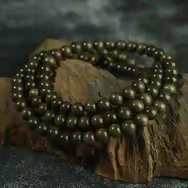 仙作美 国潮搭佛牌子 金丝楠 木作手串 男女同款情侣款 阴沉木