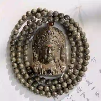 仙作美 家有乌木胜吊坠观音 金丝楠 木作项链 男女同款情侣款 阴沉木