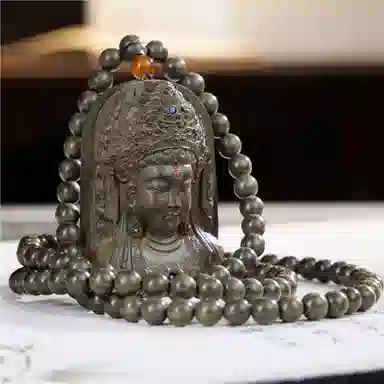 仙作美 家有乌木胜吊坠观音 金丝楠 木作项链 男女同款情侣款 阴沉木