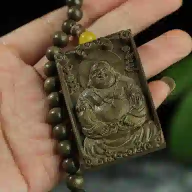 仙作美 国潮搭佛牌子 金丝楠 木作手串 男女同款情侣款 阴沉木