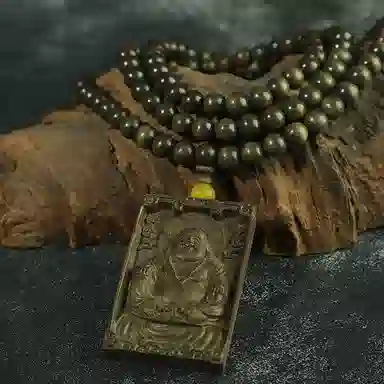 仙作美 国潮搭佛牌子 金丝楠 木作手串 男女同款情侣款 阴沉木