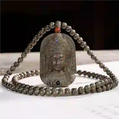 仙作美 家有乌木胜吊坠观音 金丝楠 木作项链 男女同款情侣款 阴沉木