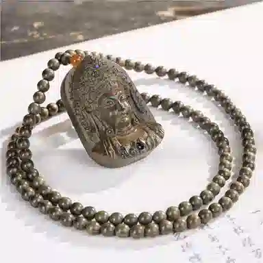 仙作美 家有乌木胜吊坠观音 金丝楠 木作项链 男女同款情侣款 阴沉木